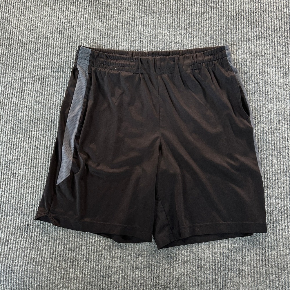 Tek Gear Mens Dry Tek Athletic Shorts Medium Black Grey Moisture Wicking